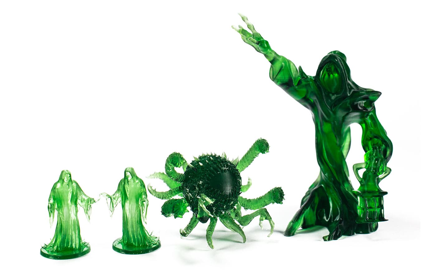 Figurine collection from green resin