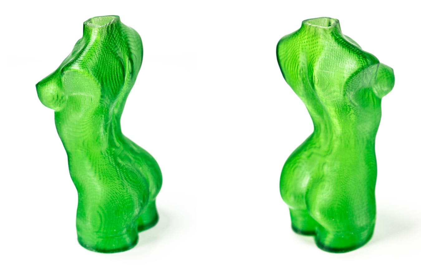 Body vase green resin, back view