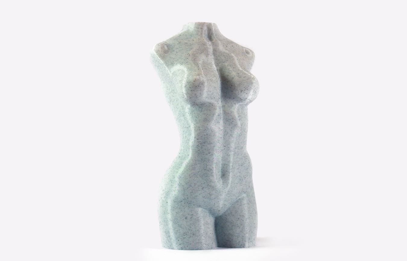 Body vase PLA marble front view